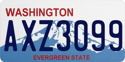 WA license plate AXZ3099