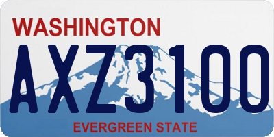 WA license plate AXZ3100