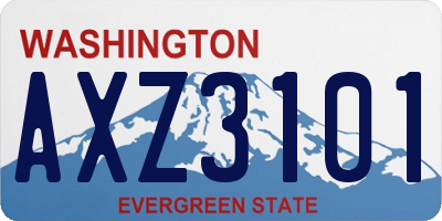 WA license plate AXZ3101