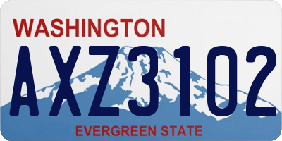 WA license plate AXZ3102