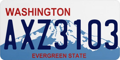 WA license plate AXZ3103