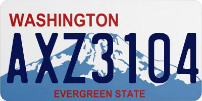 WA license plate AXZ3104