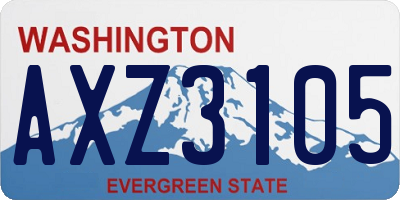 WA license plate AXZ3105