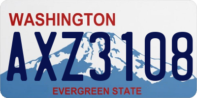 WA license plate AXZ3108