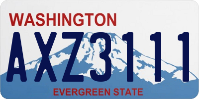 WA license plate AXZ3111