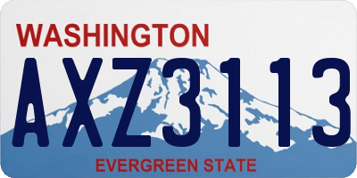 WA license plate AXZ3113