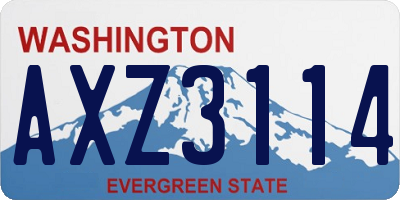 WA license plate AXZ3114