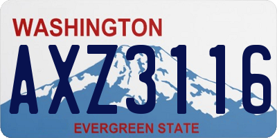 WA license plate AXZ3116