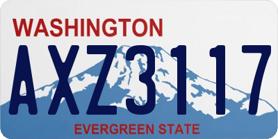 WA license plate AXZ3117