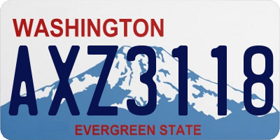 WA license plate AXZ3118