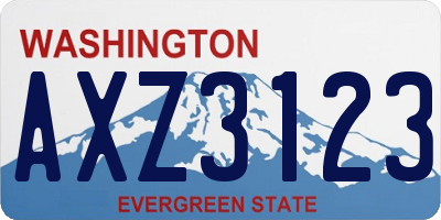 WA license plate AXZ3123