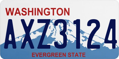 WA license plate AXZ3124