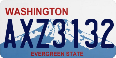 WA license plate AXZ3132