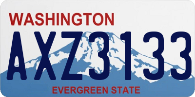 WA license plate AXZ3133