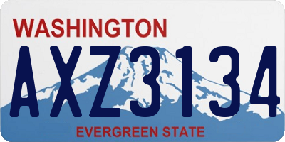 WA license plate AXZ3134