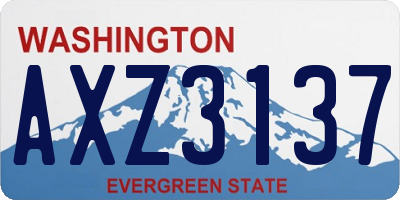 WA license plate AXZ3137