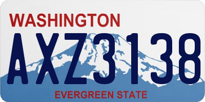 WA license plate AXZ3138