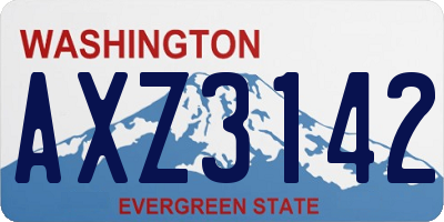 WA license plate AXZ3142