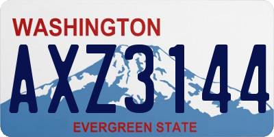 WA license plate AXZ3144