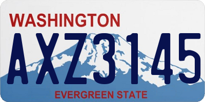 WA license plate AXZ3145