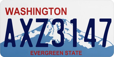 WA license plate AXZ3147