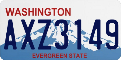 WA license plate AXZ3149