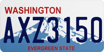 WA license plate AXZ3150