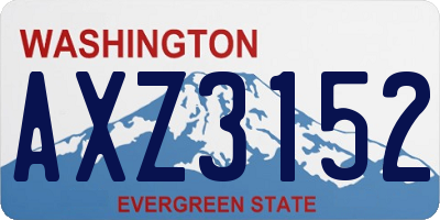 WA license plate AXZ3152