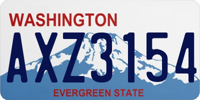 WA license plate AXZ3154