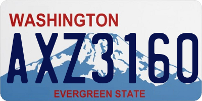 WA license plate AXZ3160
