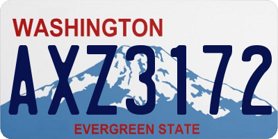 WA license plate AXZ3172