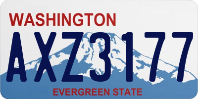 WA license plate AXZ3177