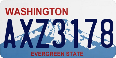 WA license plate AXZ3178