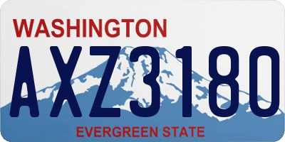 WA license plate AXZ3180