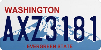 WA license plate AXZ3181