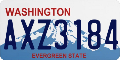 WA license plate AXZ3184