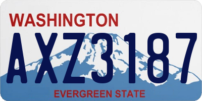 WA license plate AXZ3187
