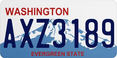 WA license plate AXZ3189