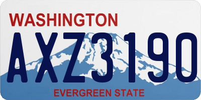 WA license plate AXZ3190