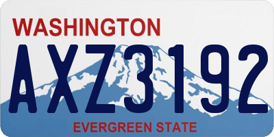 WA license plate AXZ3192