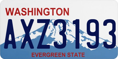 WA license plate AXZ3193
