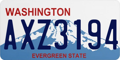 WA license plate AXZ3194