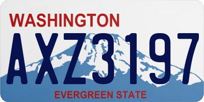 WA license plate AXZ3197