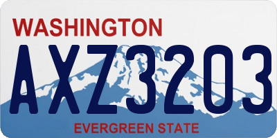 WA license plate AXZ3203