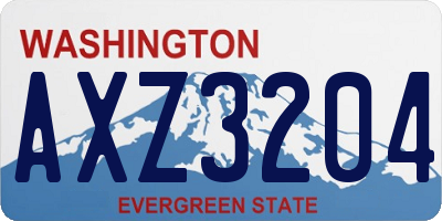 WA license plate AXZ3204