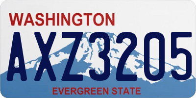 WA license plate AXZ3205