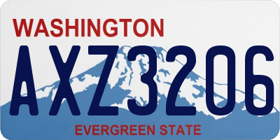 WA license plate AXZ3206
