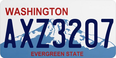 WA license plate AXZ3207