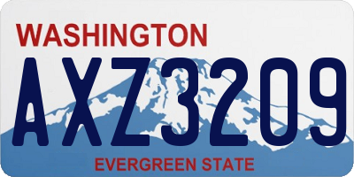 WA license plate AXZ3209