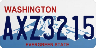WA license plate AXZ3215